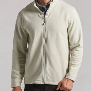 NWT Bermuda Sands Men's Cory Shirt Sz LG Silver Birch Long Sleeve Full Zip FLAW